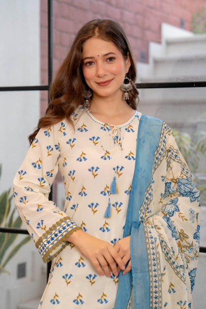 POWDER BLUE TASSEL FARSHI SUIT SET (WITH SLEEVES)