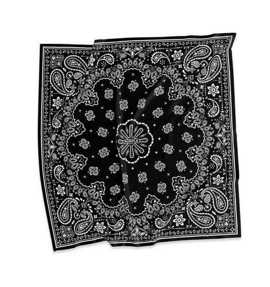 Purple Brand A4001 Black CBBK124 Printed Cotton Bandana - Black