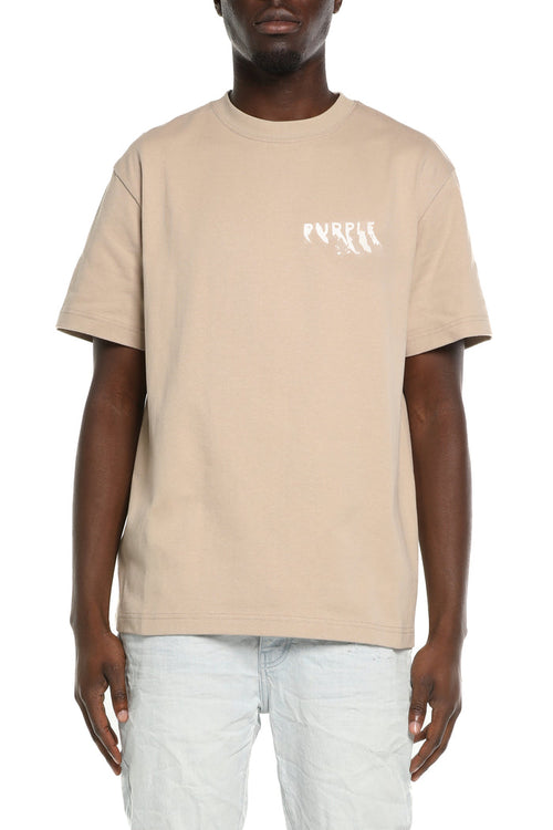 Purple Brand P117 Tan HWTS825 HWT Textured Jersey SS Tee - Tan