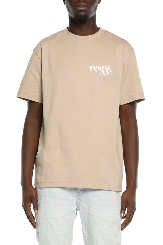 Purple Brand P117 Tan HWTS825 HWT Textured Jersey SS Tee - Tan