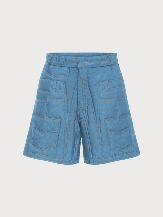 Buy Quilted Denim Shorts – Bottoms by Ksenia Schnaider | Ethical & Sustainable Fashion