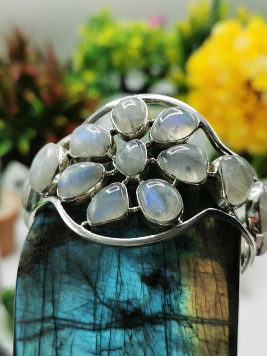 Rainbow Moonstone Bracelet jewelry made in 925 sterling silver | gemstone jewelry | crystal jewelry | bracelet for women - Shwasam