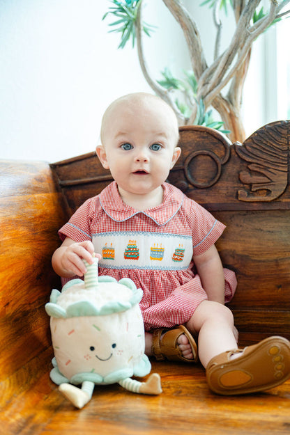 Red Birthday Cakes Smocked Henry Bubble
