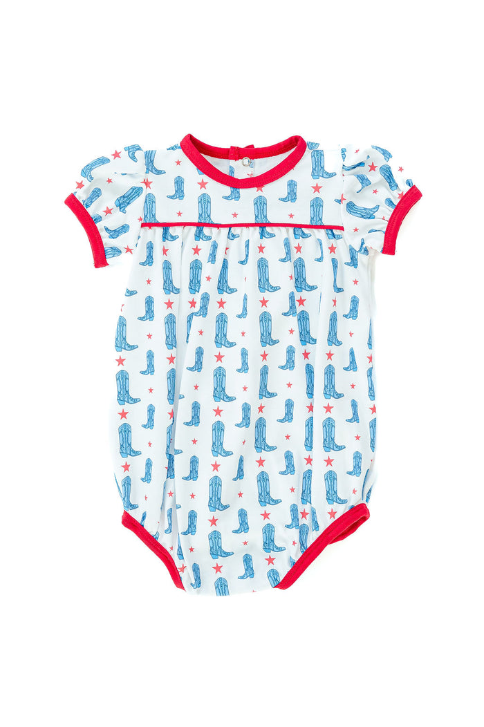 Bubble: Red, White, and Blue Boots Pima Outfits for Girls