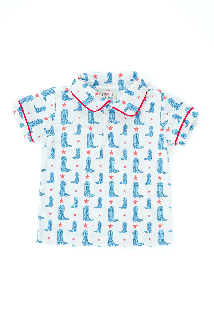 Polo: Red, White, and Blue Boots Pima Outfits for Boys