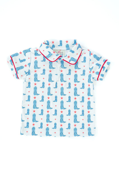 Polo: Red, White, and Blue Boots Pima Outfits for Boys