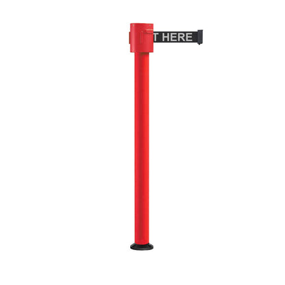BLACK WITH "PLEASE WAIT HERE" WHITE LETTERS