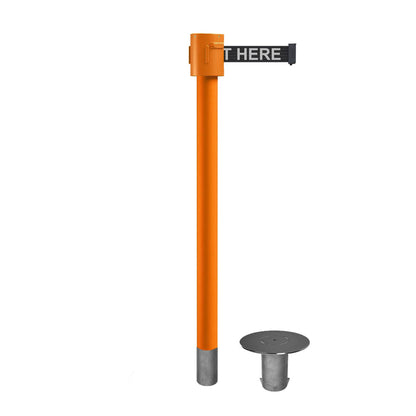 BLACK WITH "PLEASE WAIT HERE" WHITE LETTERS