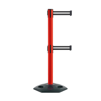 Safety Red / Black with Horizontal White Stripe