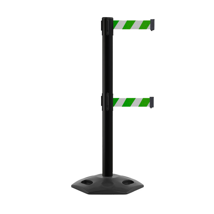 BLACK / GREEN AND WHITE DIAGONAL