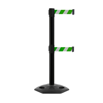 BLACK / GREEN AND WHITE DIAGONAL