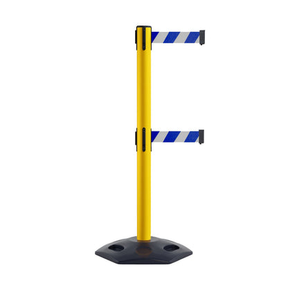 YELLOW / BLUE AND WHITE DIAGONAL