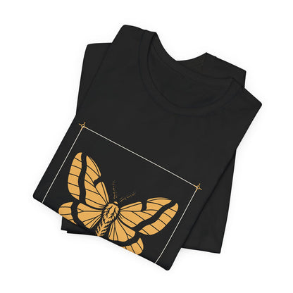 Black Rosy Maple t-shirt folded to show the front print at an angle.