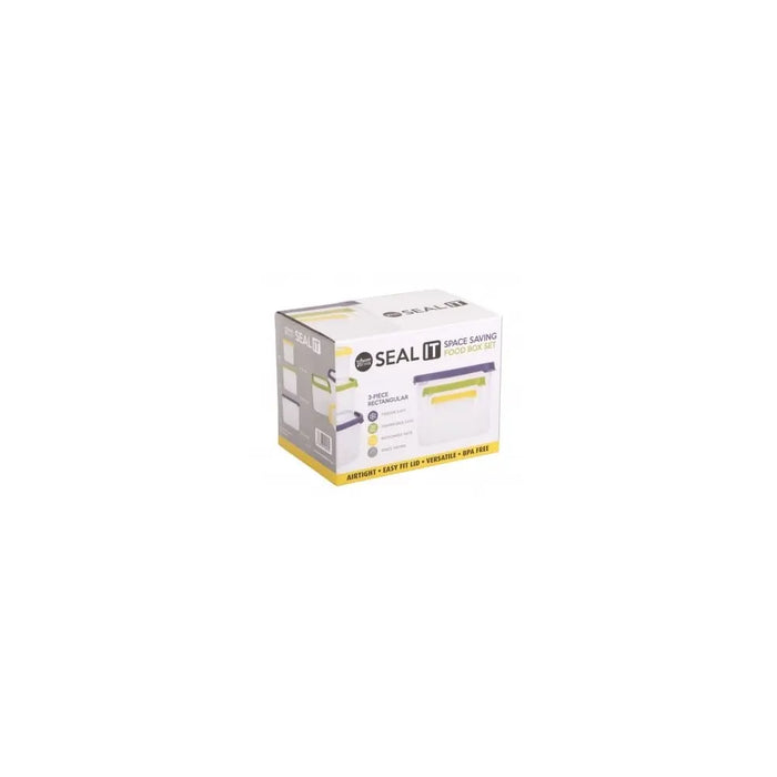 Seal It 3 Piece Rectangular Box Set (2.14L, 1.05L, 430ml) Wham Storage
