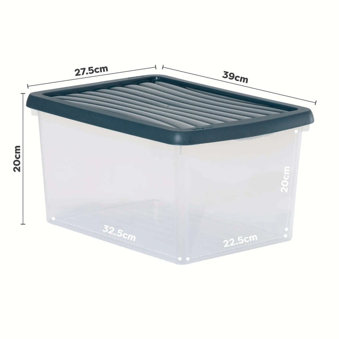 Set of 2 Wham Box 16 Litre Plastic Storage Box with Lid Wham Storage
