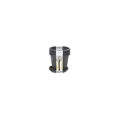 Set of 3 - 15cm Vista Plant Pots with Saucers Wham Storage