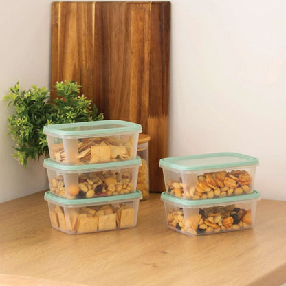 Set of 5 Everyday 0.5 Litre Plastic Food Boxes with Lids Wham Storage