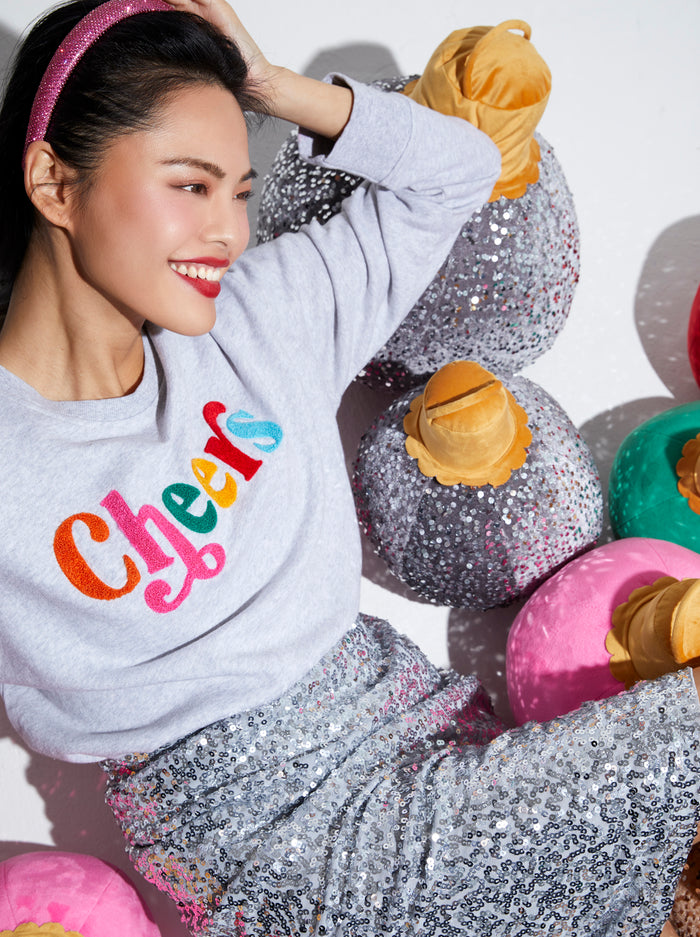 Shiraleah "Cheers" Classic Sweatshirt, Grey