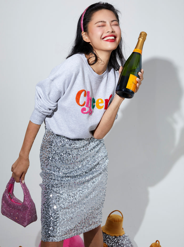 Shiraleah "Cheers" Classic Sweatshirt, Grey
