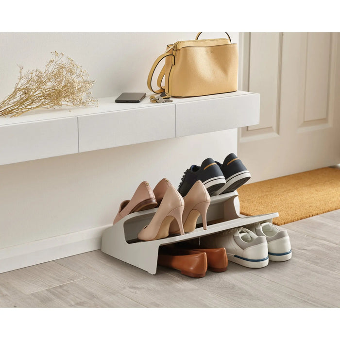 Shoe-In Large Space-saving Ecru Shoe Rack Joseph Joseph