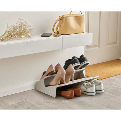 Shoe-In Large Space-saving Ecru Shoe Rack Joseph Joseph