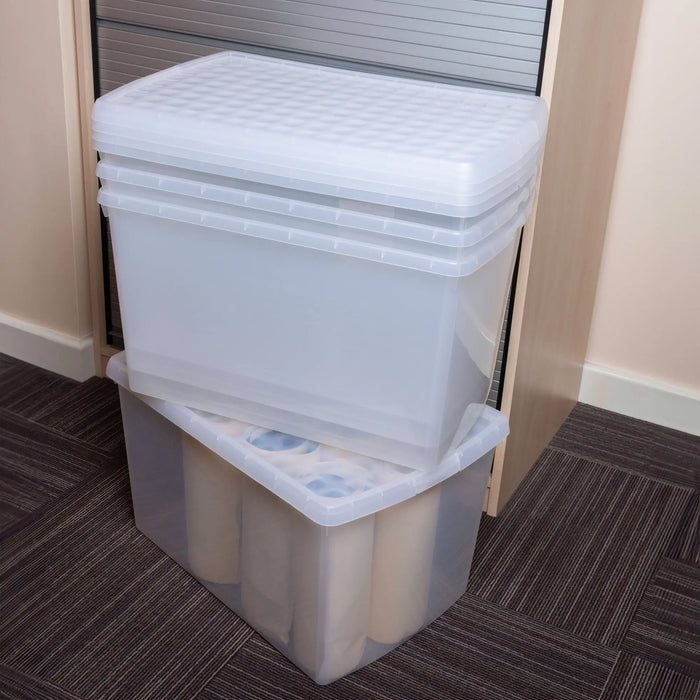 SINGLE - 62 Litre Wham Clip Plastic Storage Box with Lid 13.02 Wham Storage