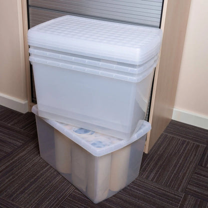 SINGLE - 62 Litre Wham Clip Plastic Storage Box with Lid 13.02 Wham Storage