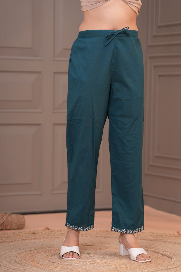 TEAL BLUE TASSEL STRAIGHT FIT SUIT SET
