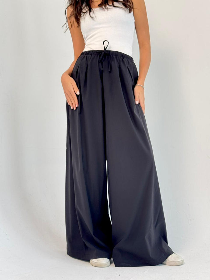 To-Go Wide Leg Pants- Black