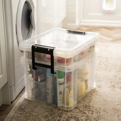Two Tier Stackmaster Plastic Storage Box with Lid Strata