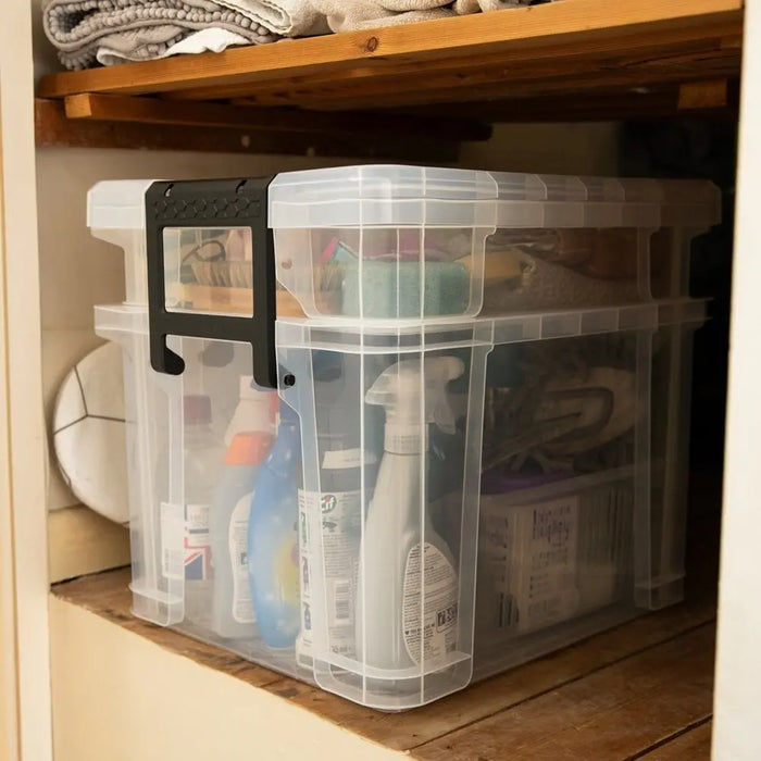 Two Tier Stackmaster Plastic Storage Box with Lid Strata