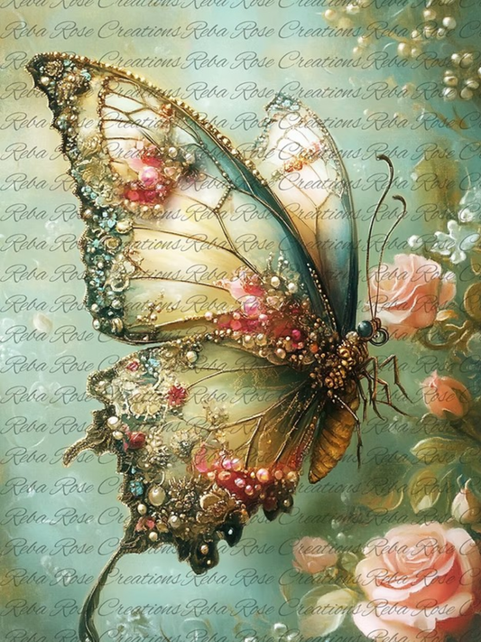 Victorian Butterfly Rice Paper by Reba Rose Creations