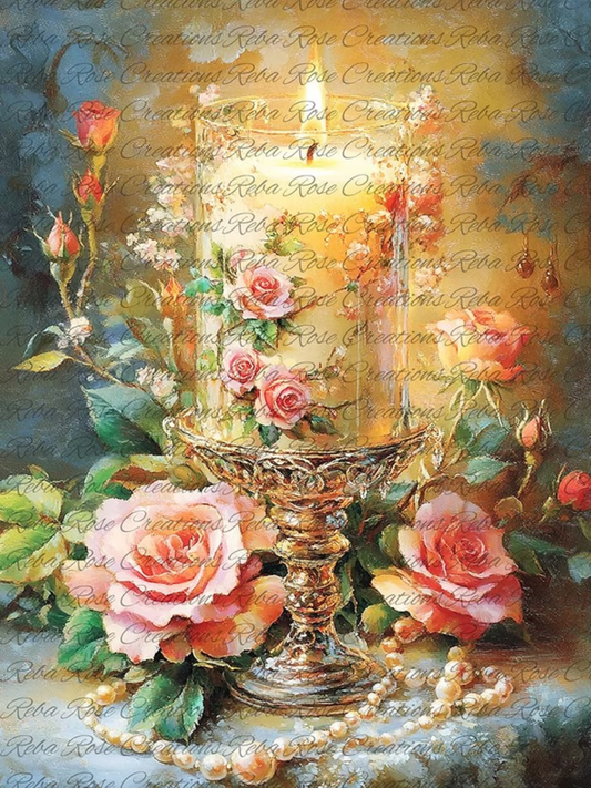 Victorian Candle Rice Paper by Reba Rose Creations