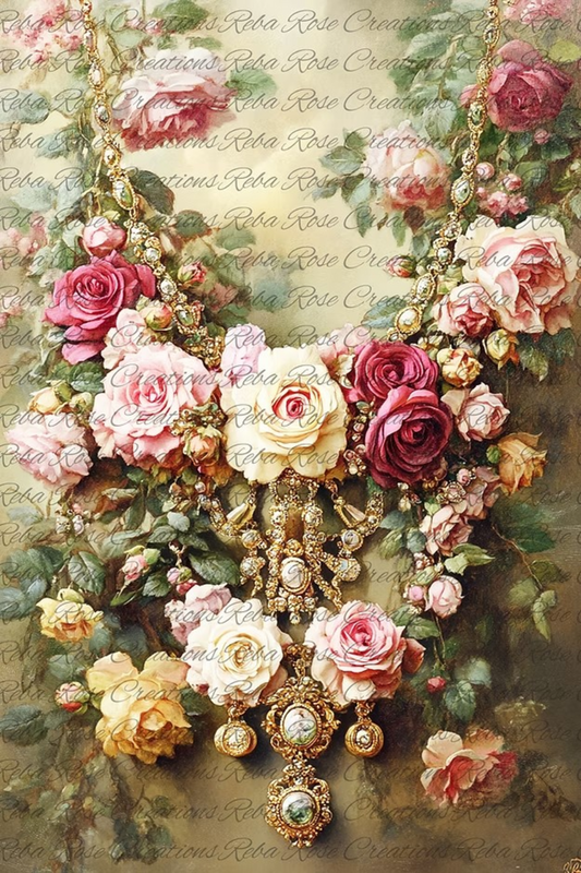 Victorian Jewels VP-51 Rice Paper by Reba Rose Creations