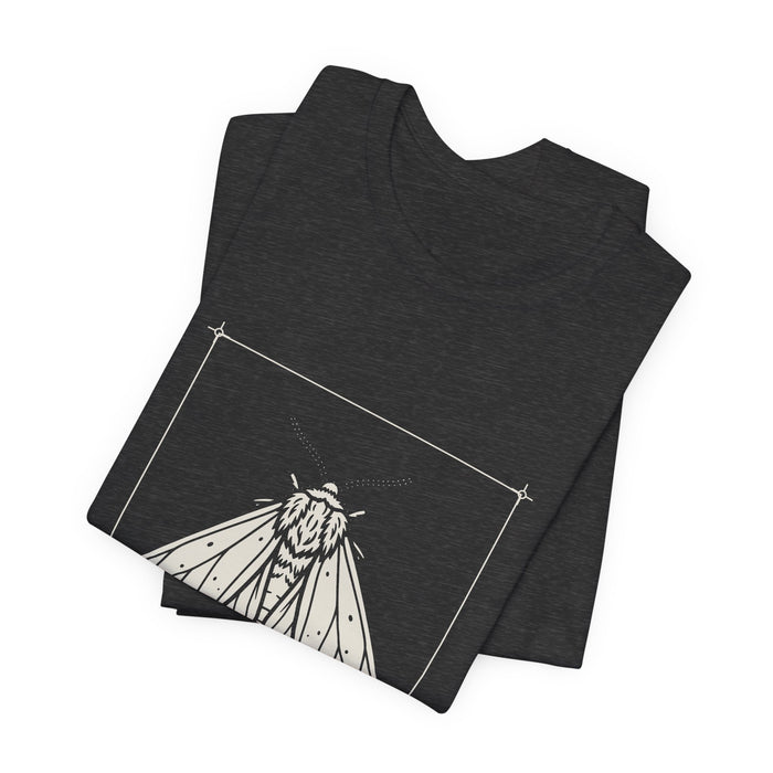 Dark grey heather Virginia Tiger t-shirt folded to show the front print at an angle.