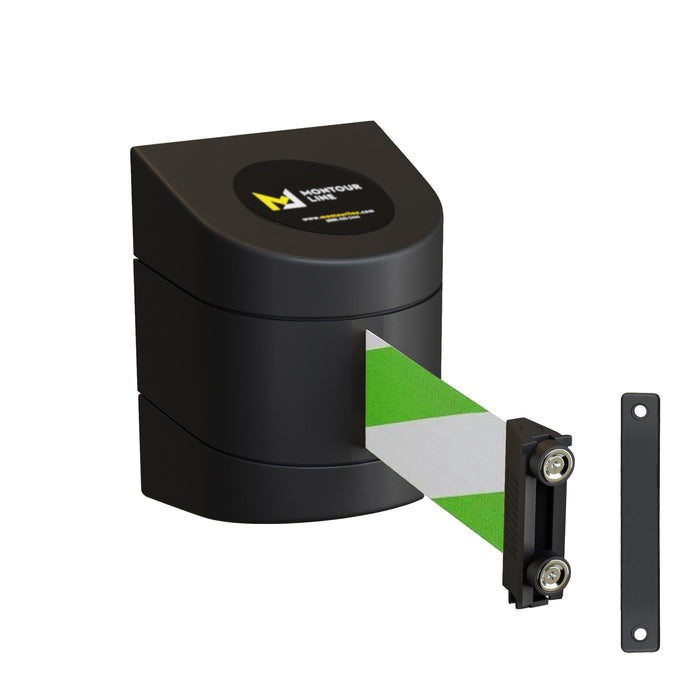 Green and White Diagonal / STANDARD FIXED MOUNT / MAGNETIC BELT END WITH WALL RECEIVER