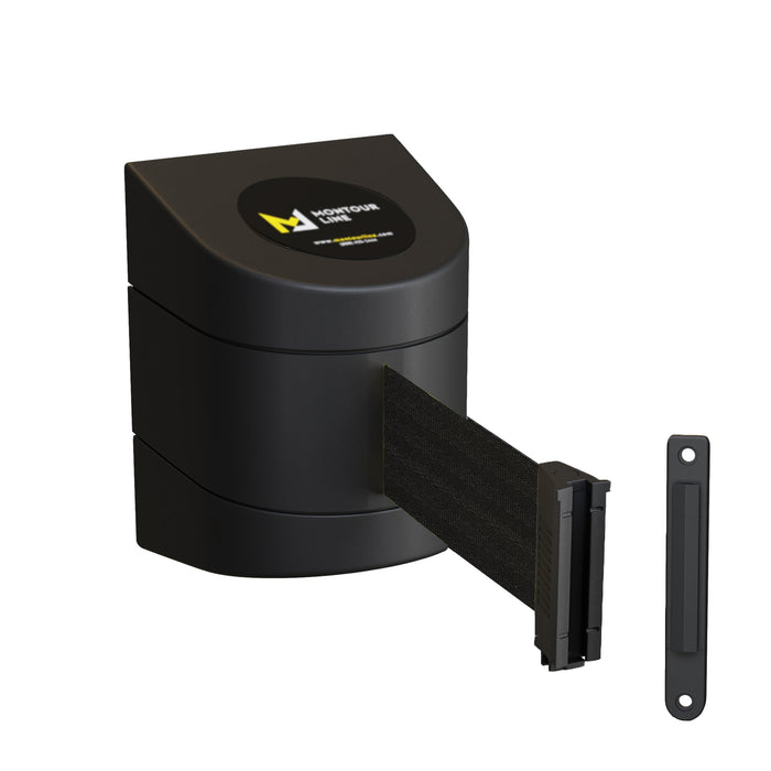 Wall Mounted Retractable Belt Barrier, 10 Ft. Belt - Montour Line WMX 140 - Crowd Control Warehouse