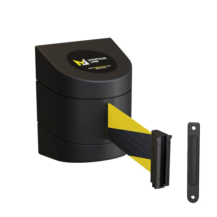 Wall Mounted Retractable Belt Barrier, 10 Ft. Belt - Montour Line WMX 140 - Crowd Control Warehouse