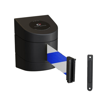 BLUE&WHITE DIAGONAL / STANDARD FIXED MOUNT / STANDARD BELT END WITH WALL RECEIVER