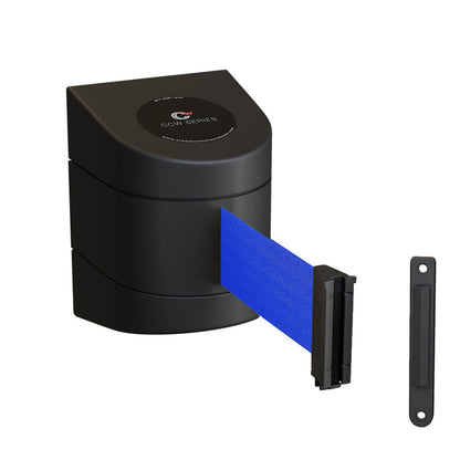 Wall Mounted Retractable Belt Barrier, 30 Ft. Belt - Montour Line WMX160 - Crowd Control Warehouse
