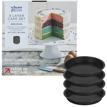 Wham Cook 4 Layer Rainbow Cake Set 18cm Wham Cook