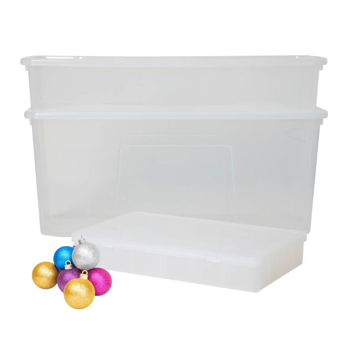 Wham Festive 3 Piece Tree, Decoration & Bauble Storage Boxes Clear Wham Storage
