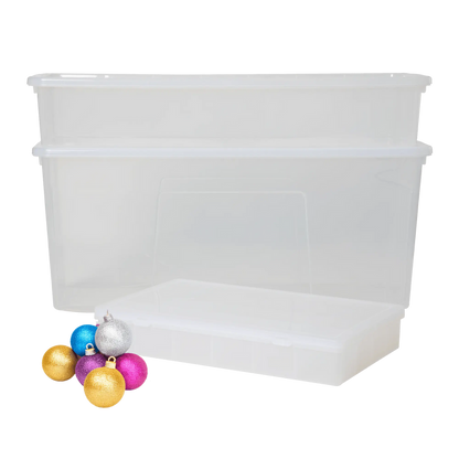 Wham Festive 3 Piece Tree, Decoration & Bauble Storage Boxes Clear Wham Storage