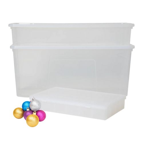 Wham Festive 3 Piece Tree, Decoration & Bauble Storage Boxes Clear Wham Storage