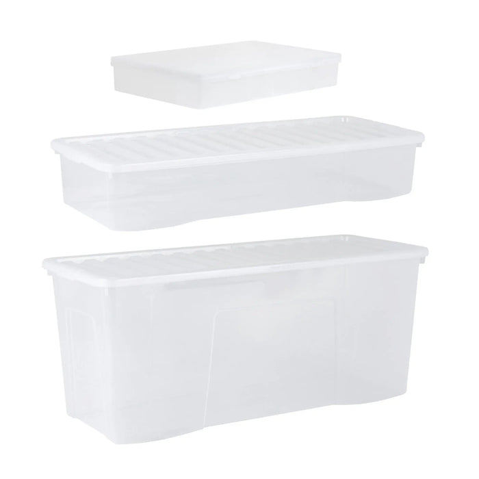 Wham Festive 3 Piece Tree, Decoration & Bauble Storage Boxes Clear Wham Storage