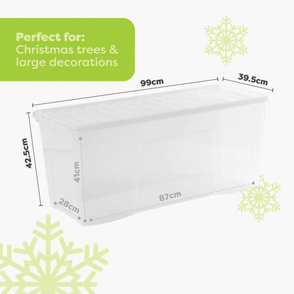 Wham Festive 3 Piece Tree, Decoration & Bauble Storage Boxes Clear Wham Storage