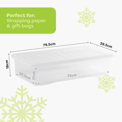 Wham Festive 3 Piece Tree, Decoration & Bauble Storage Boxes Clear Wham Storage