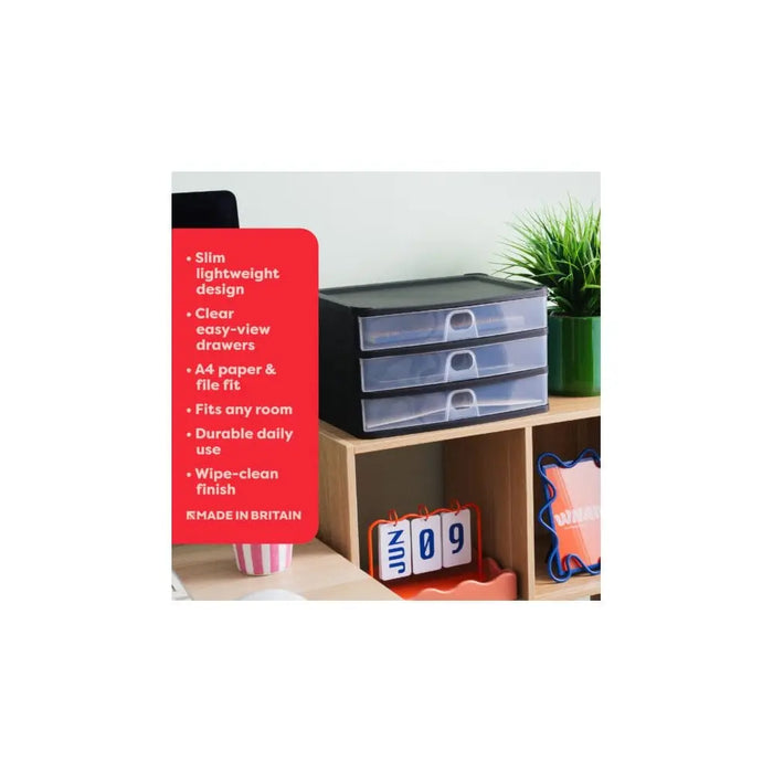 Wham Organise A4 3 Shallow Drawer System Wham Storage