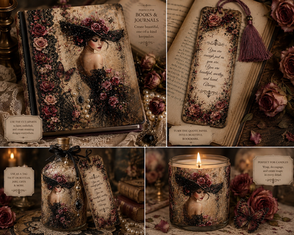Bottle Panels Rice Paper by Reba Rose Creations