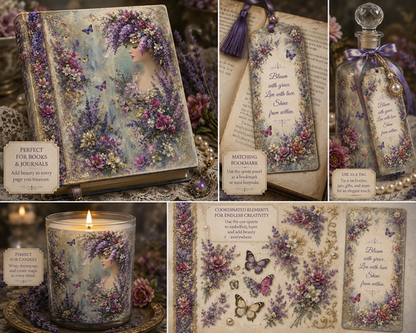 Bottle Panels Rice Paper by Reba Rose Creations